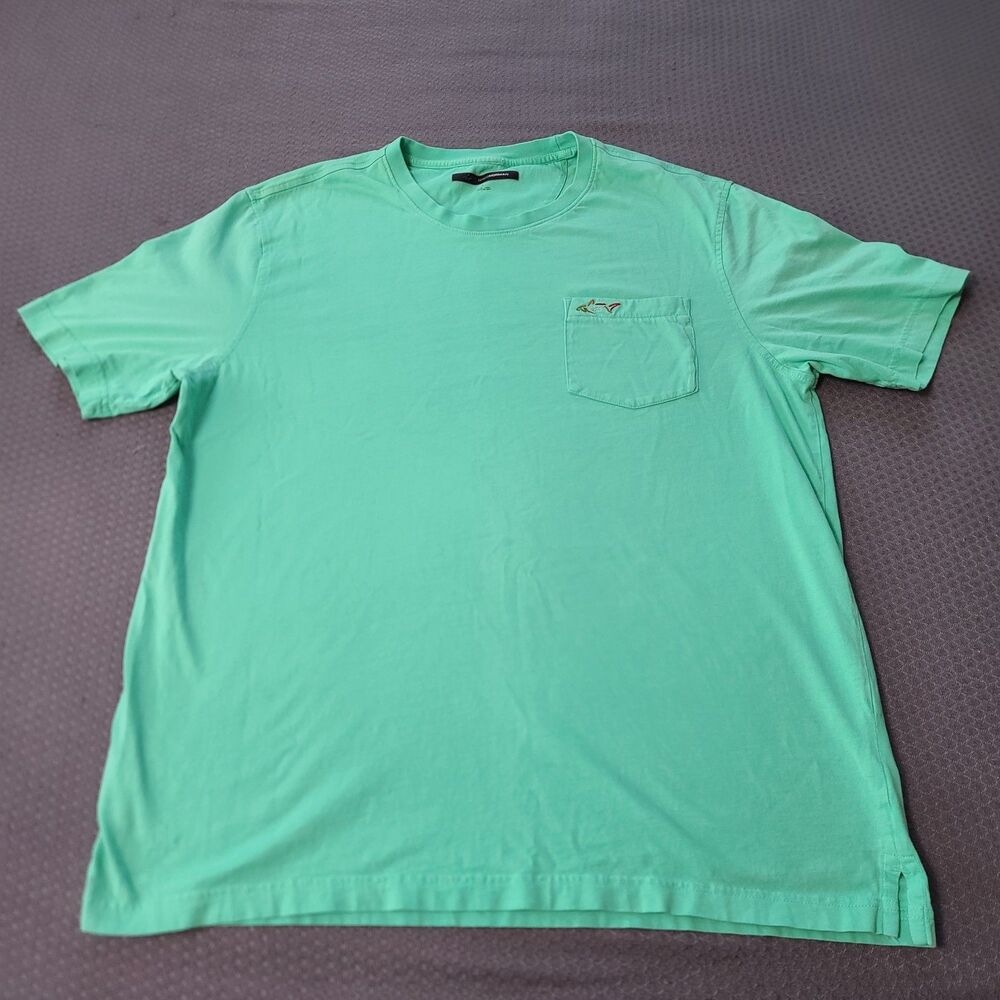 Greg Norman Shark Pocket T-Shirt L Mint Golf Casual Comfort Cotton Mens